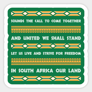 South Africa national anthem T-Shirt Sticker